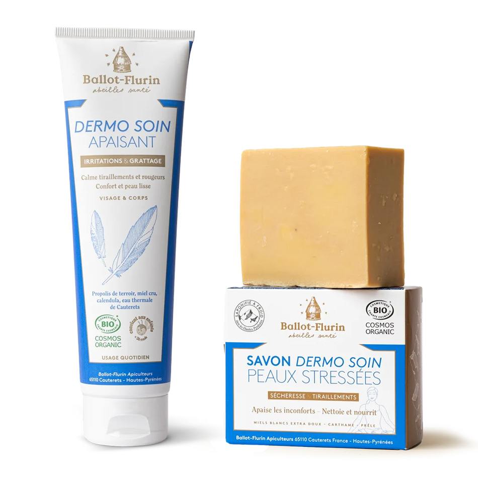 Kit Peau Stressée Dermo Soin sans alcool propolis blanche et plante