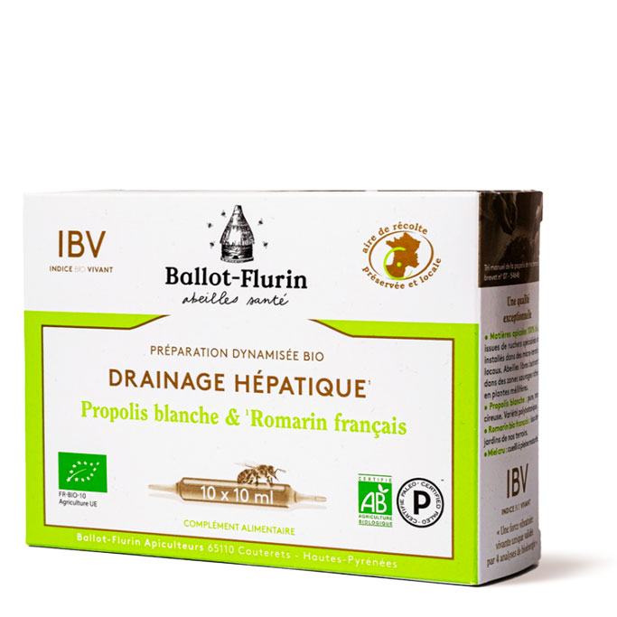 drainage hepatique à la propolis blanche et romarin français