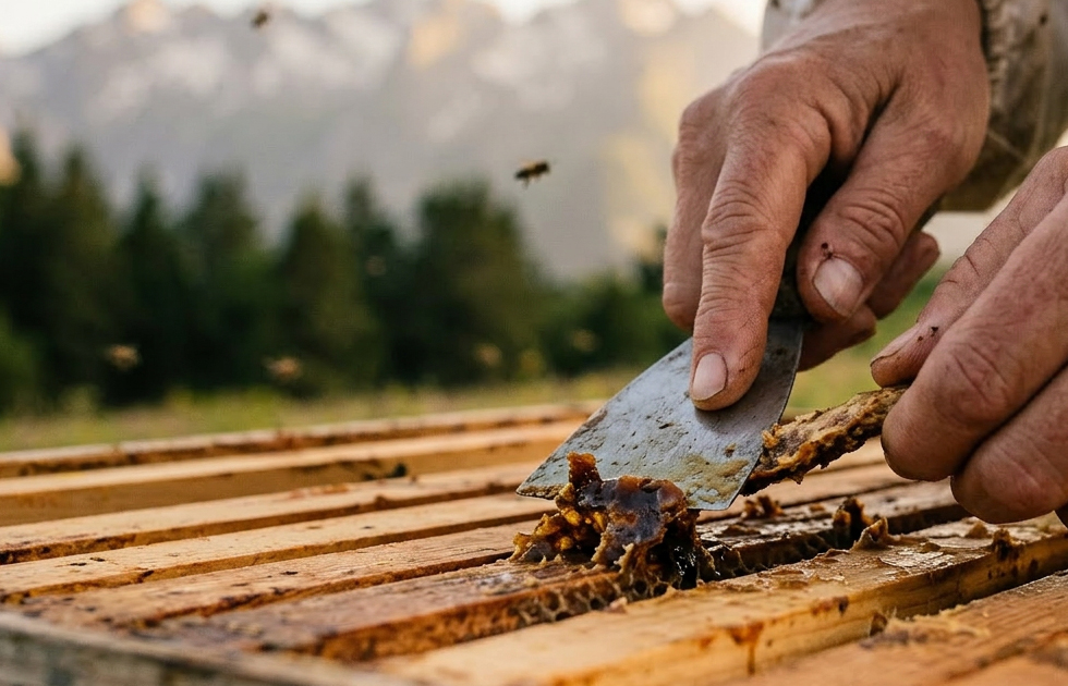 Grattage de propolis